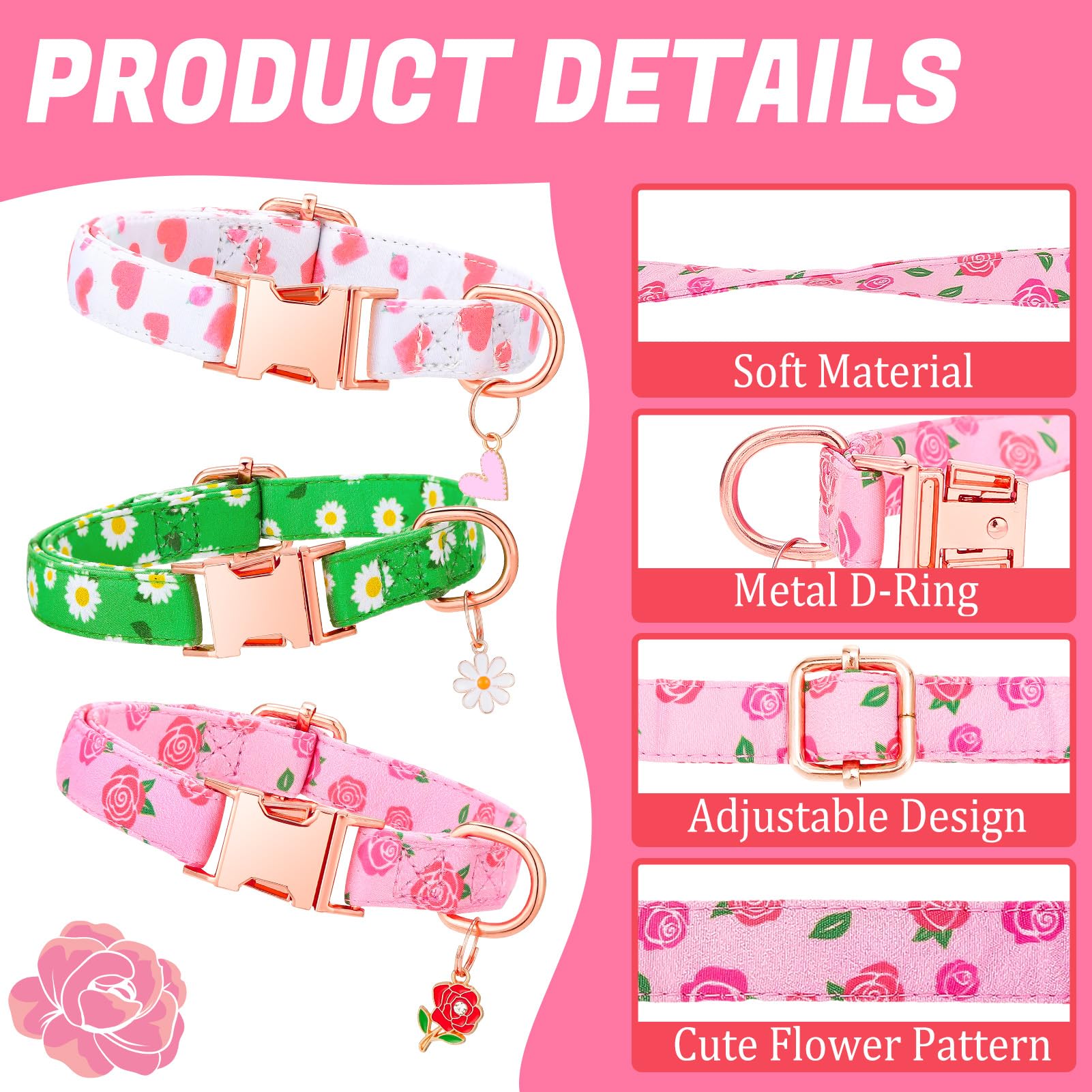 Guiqulai adjustable dog collar buckle close-up for flexible, growing-dog fit.