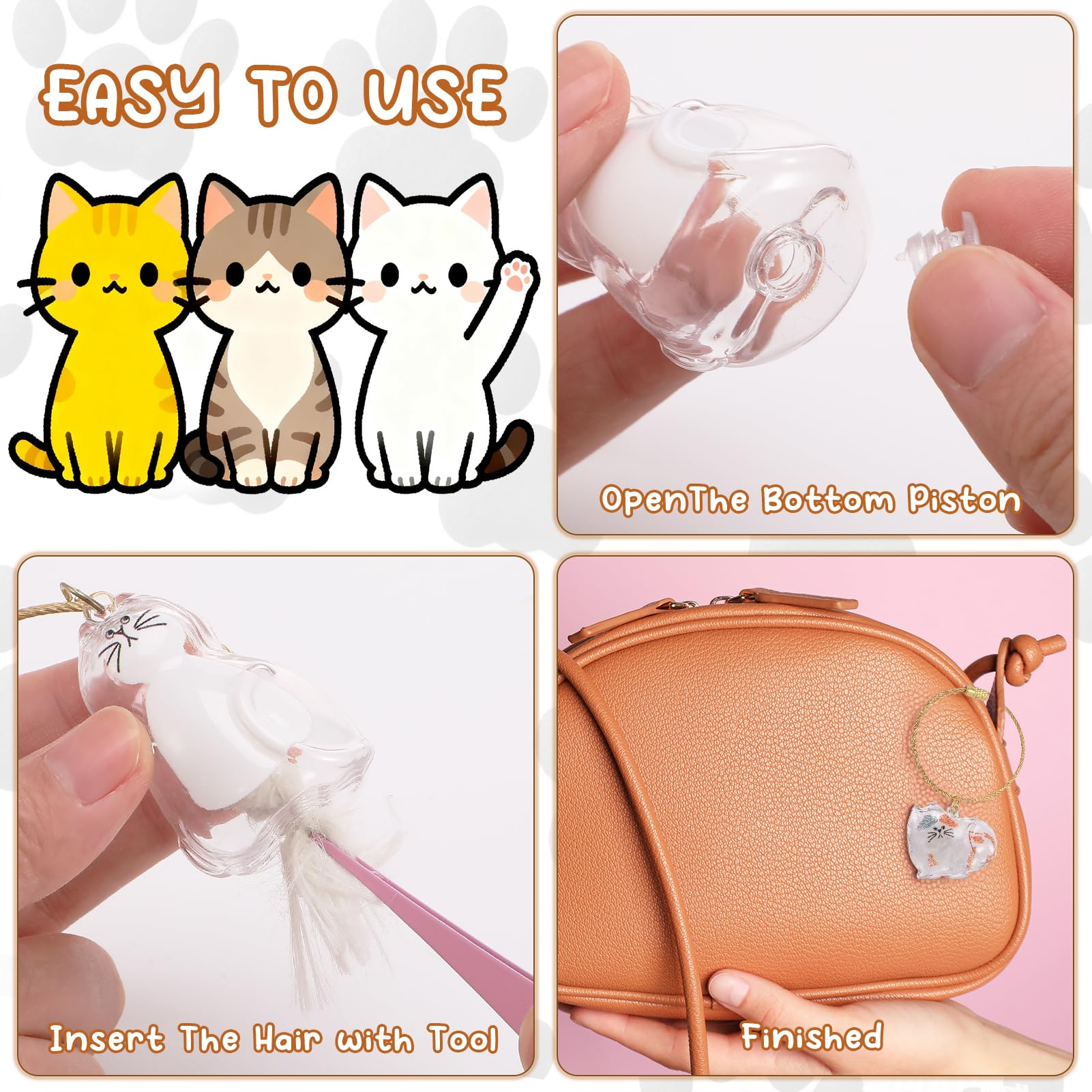 Guiqulai cat hair collection tools with tweezers and comb included for precise fur collection.