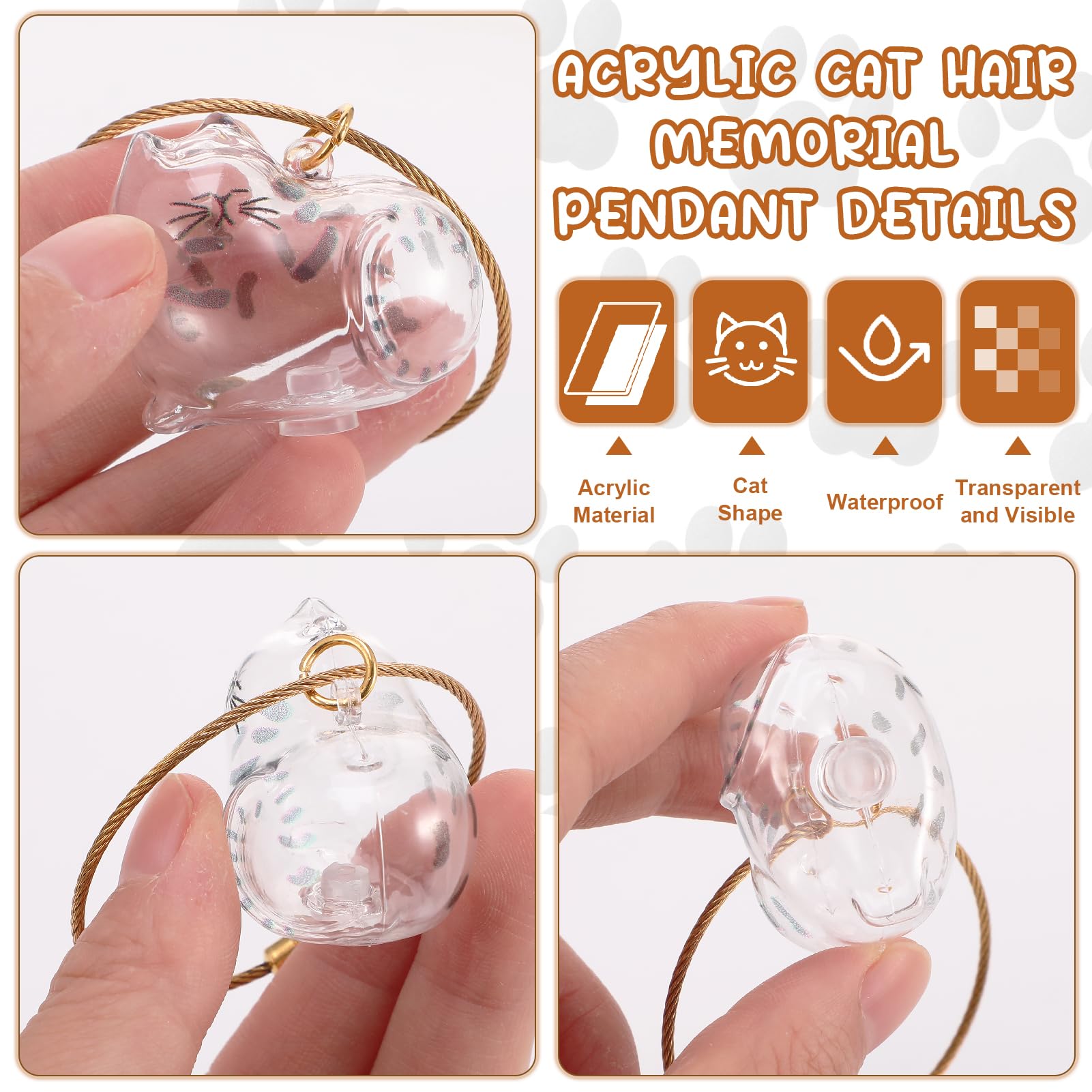 Guiqulai cat-shaped keepsake container highlights a memorial pendant for cherished memories.