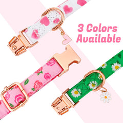 Guiqulai safety buckle and D-ring on pink collar for easy daily use.
