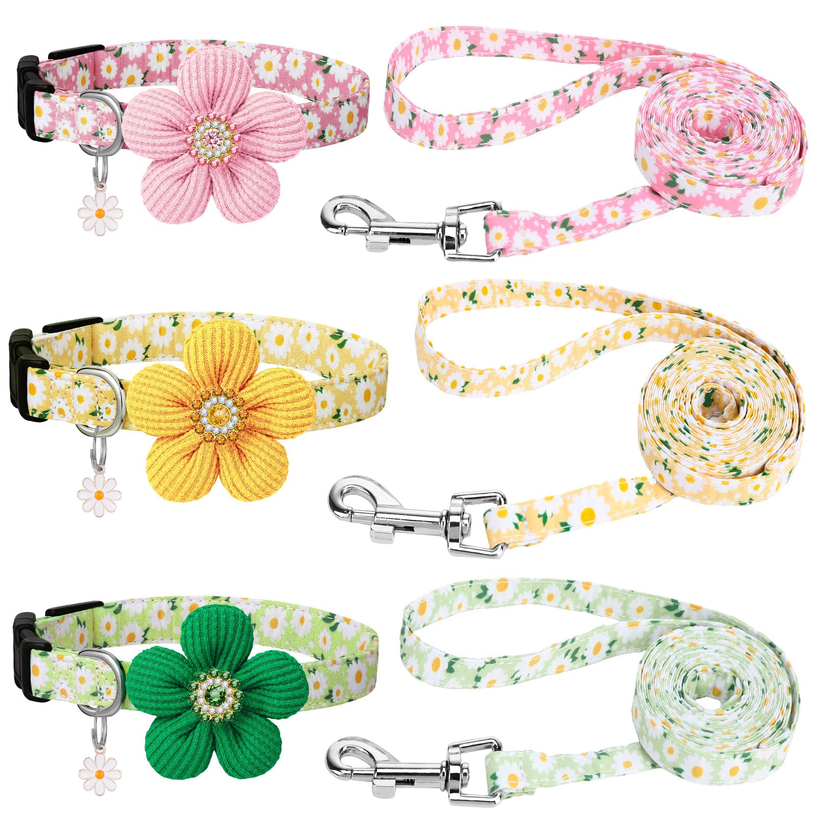 Guiqulai floral dog collar small rose-pattern ideal for daily stylish wear.