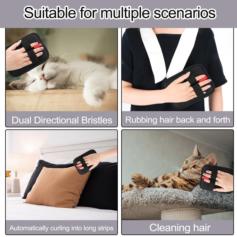 Guiqulai gloves used on couch furniture hair-removal demonstration.