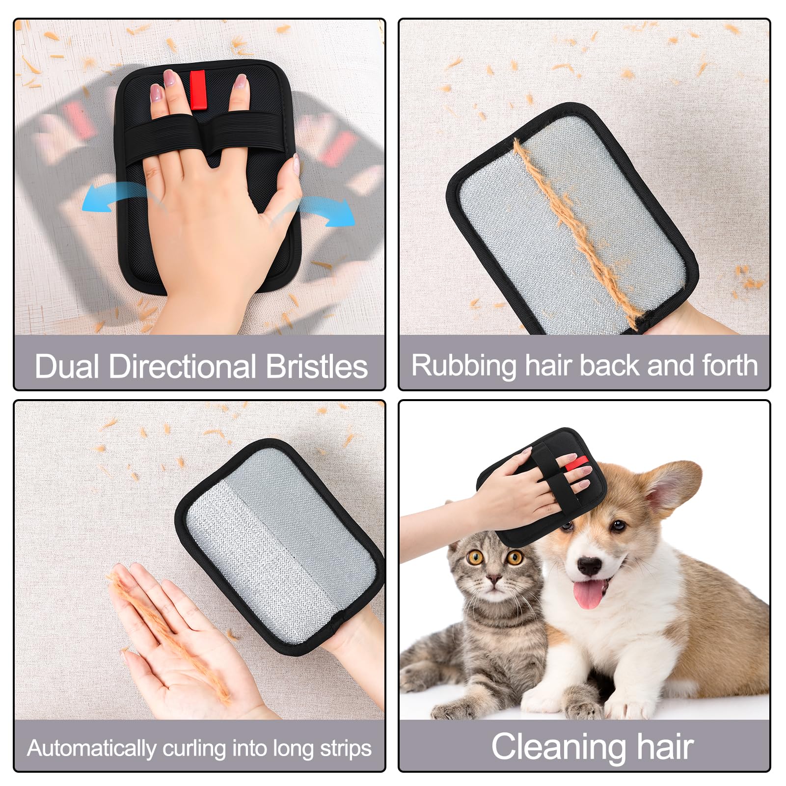 Guiqulai hair removal gloves surface particles up close demonstrate fur-attracting texture.