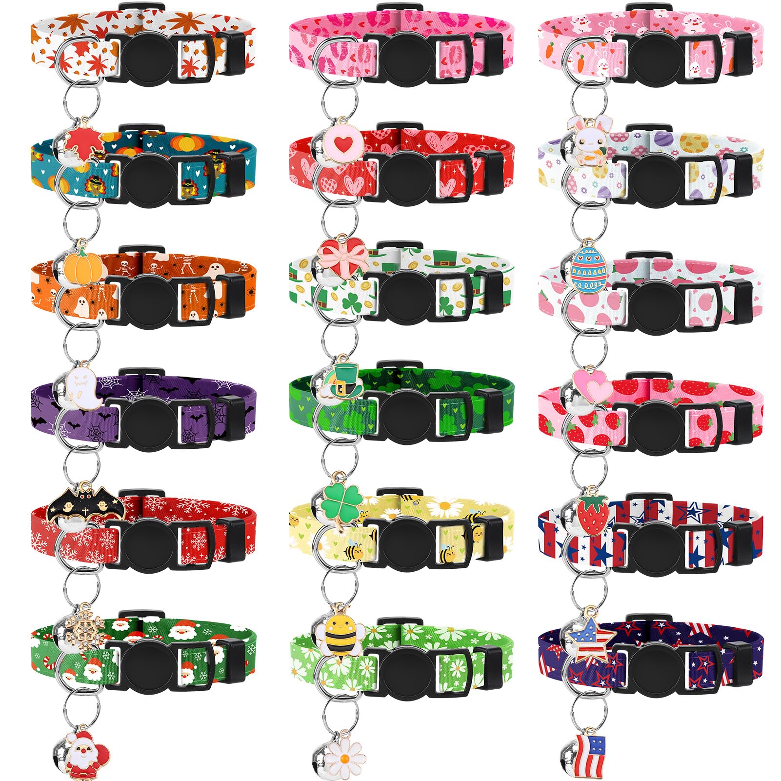 Guiqulai holiday cat collars collection—festive designs for holiday photos and pet flair.