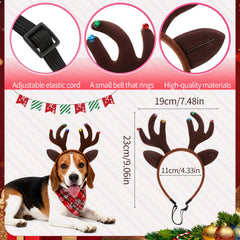 Guiqulai plaid triangle scarf for dogs enhances holiday photos