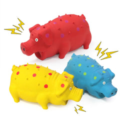 Guiwawa 3-pack squeaky pig dog toys—colorful play set for interactive fetch