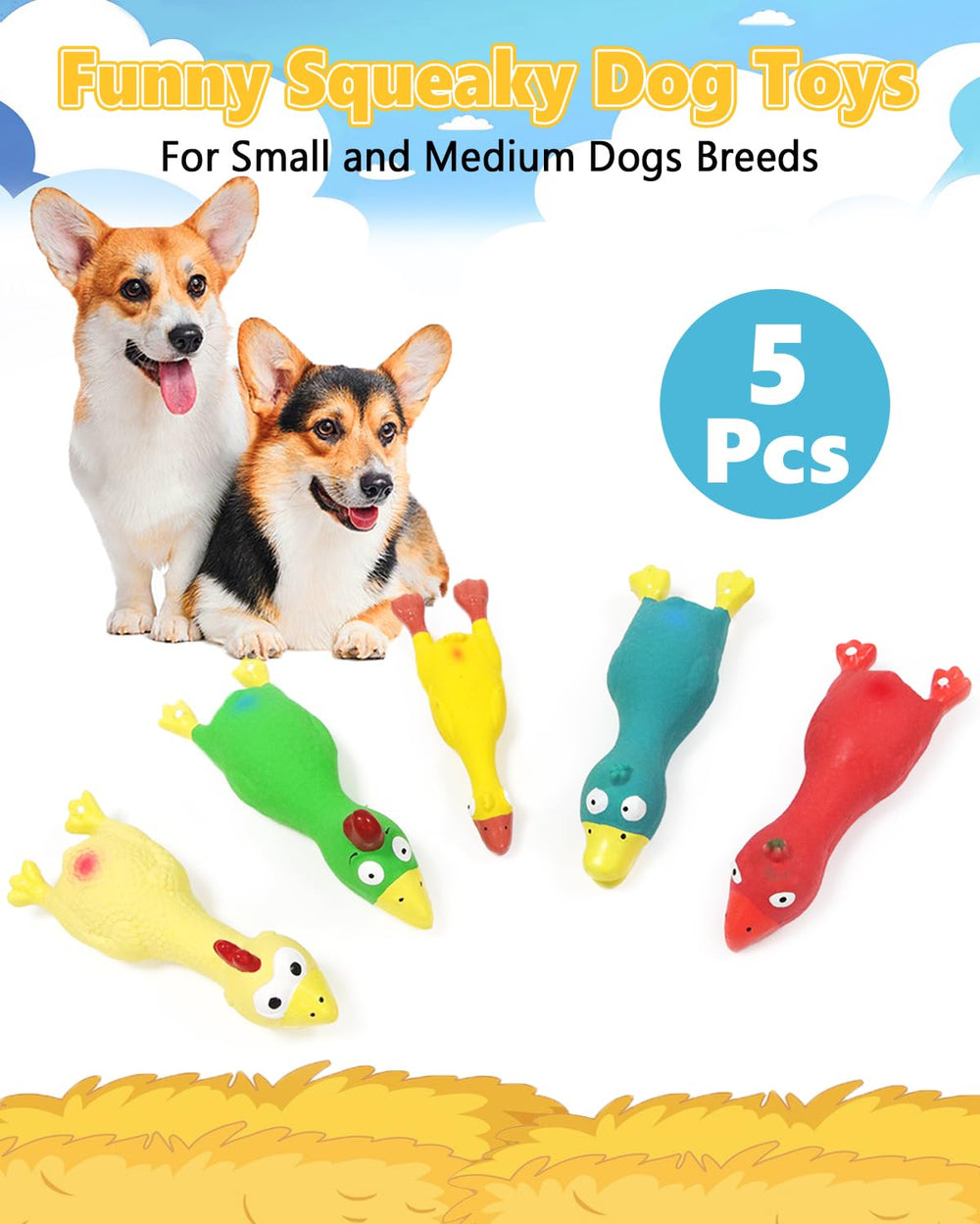 Guiwawa dog squeaky toys chicken closeup-squeaker crisp sound
