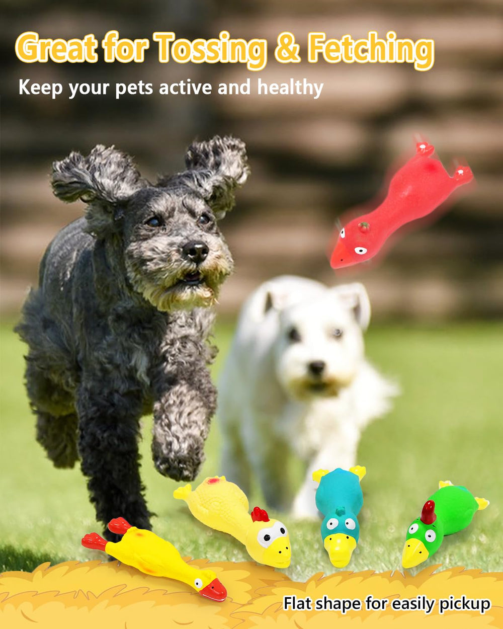 Guiwawa dog squeaky toys chicken puppy playtime promotes exercise and focus