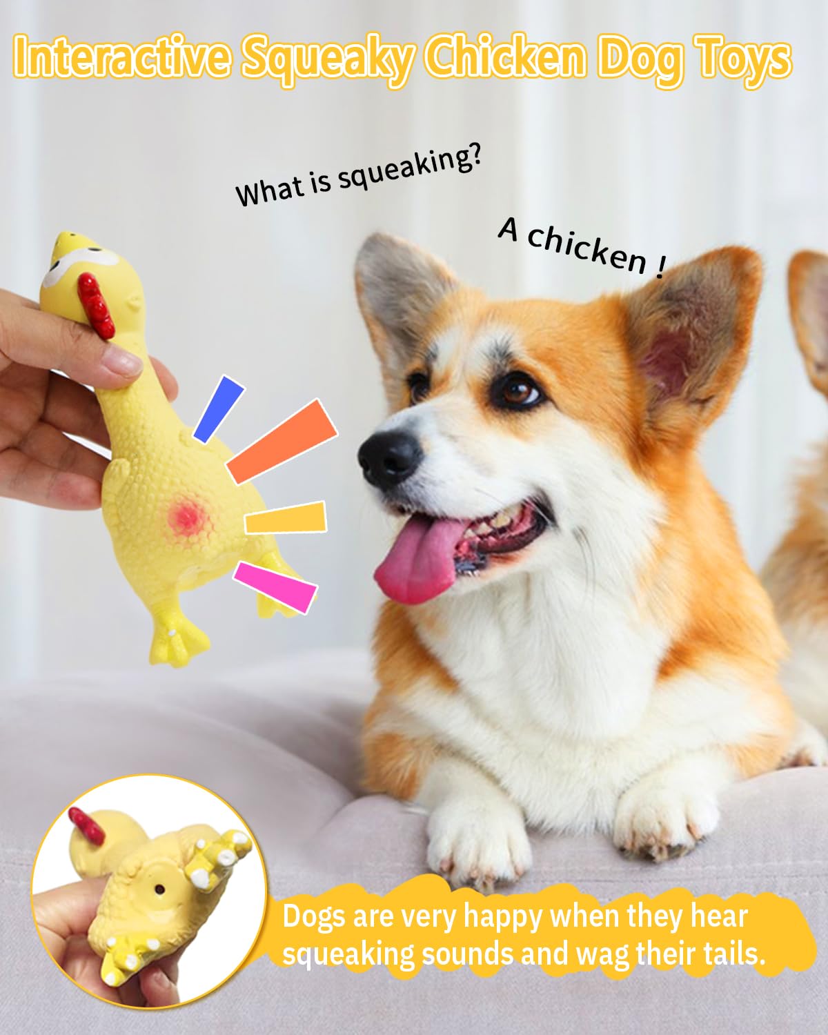Guiwawa dog squeaky toys chicken small medium dogs ideal gift
