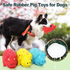 Guiwawa pig toy textured back with raised particles supports gum comfort