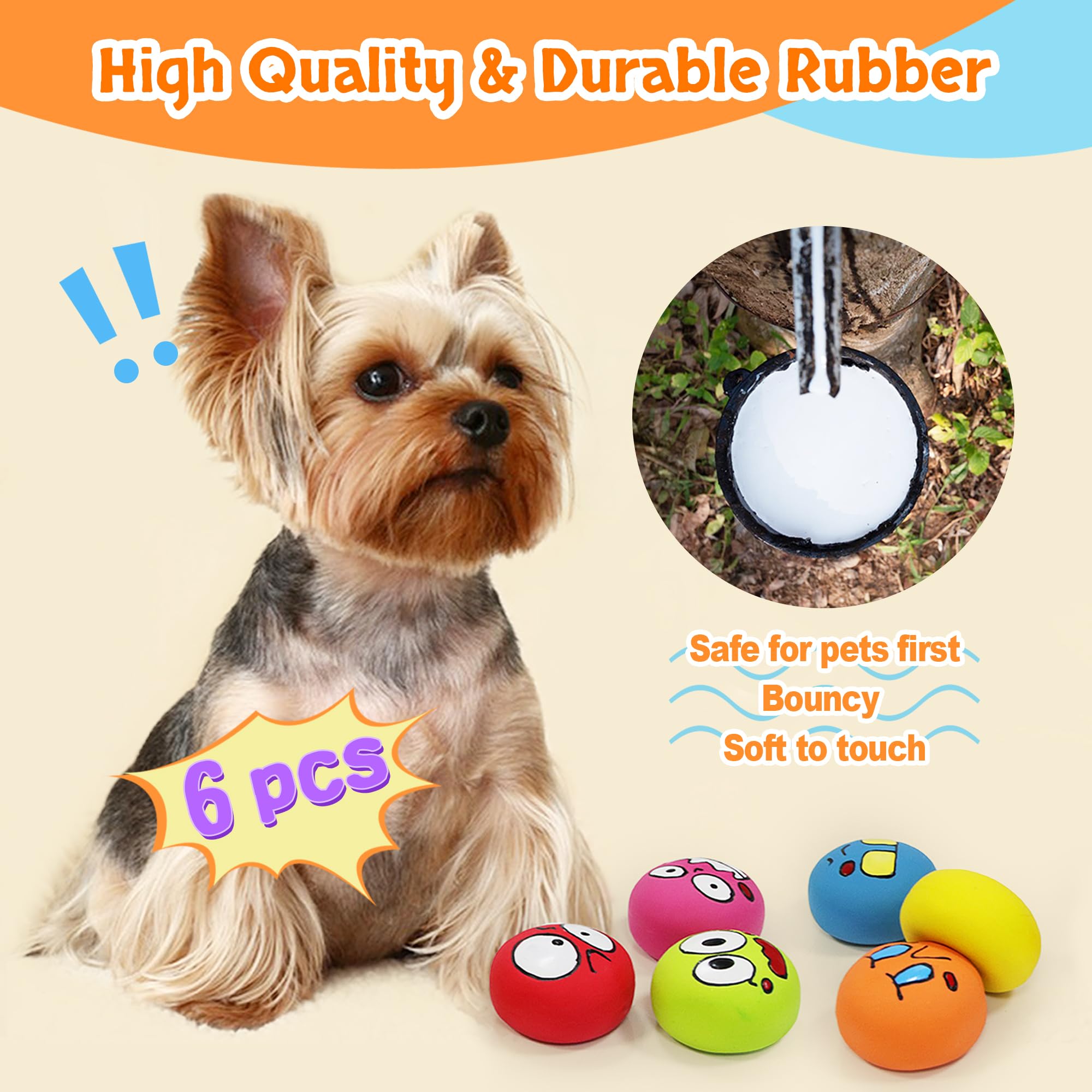 Guiwawa squeaky dog toy ball outdoor play highlights durable rubber for active fetch
