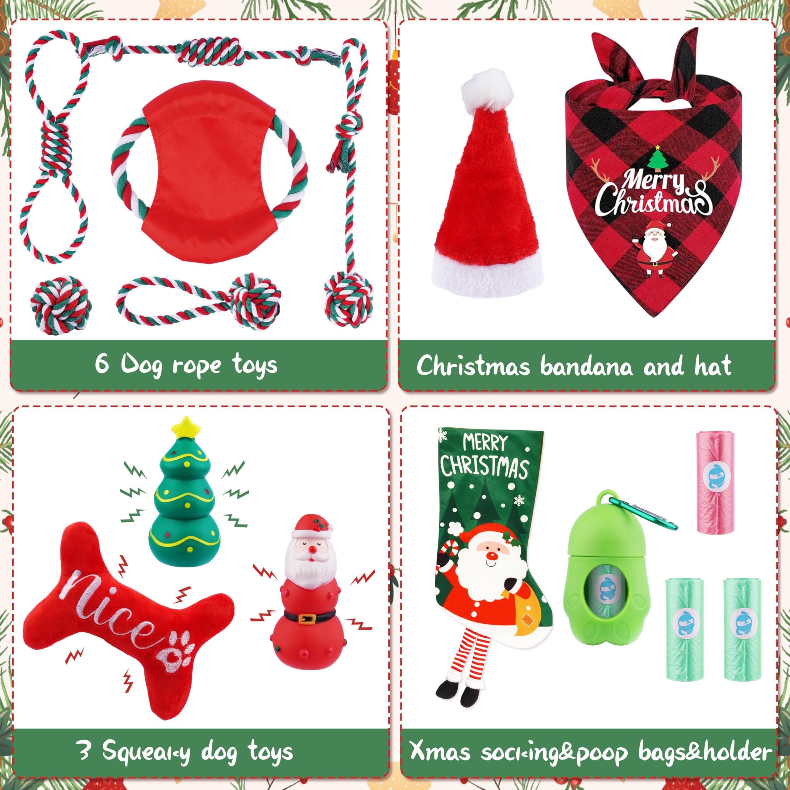 GuiZha Santa Claus dog toy adds festive charm to playtime