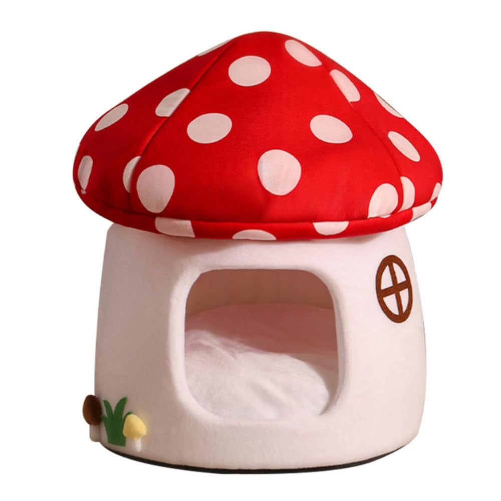 Gujuja mushroom-shape cat house hides cozy privacy for naps