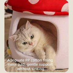Gujuja warm soft fabric cat bed delivers breathable warmth