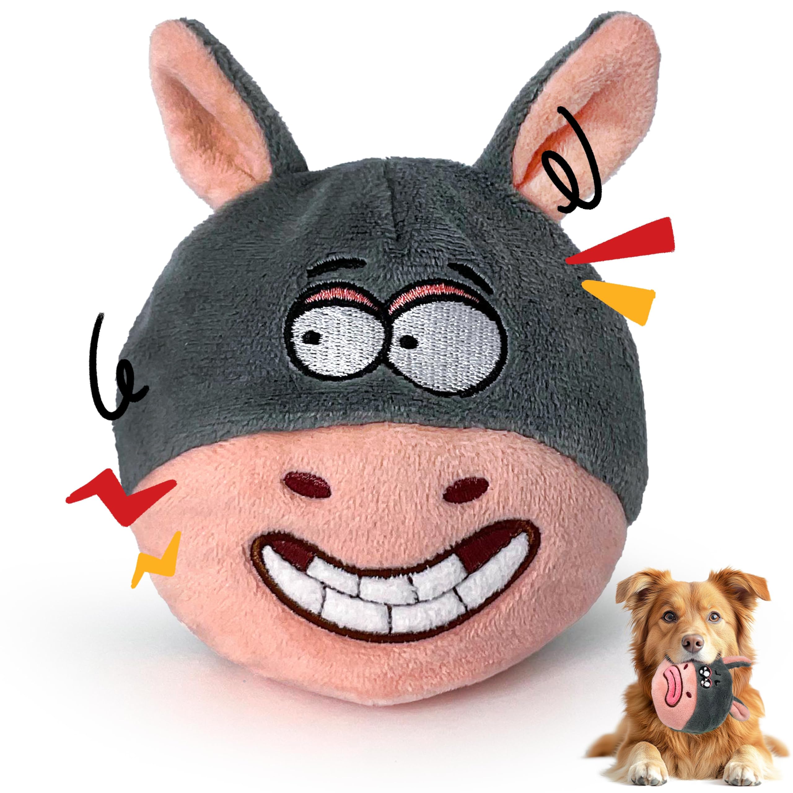 GUKCO 3-in-1 interactive dog toy, outside view, engaging for strong chewers