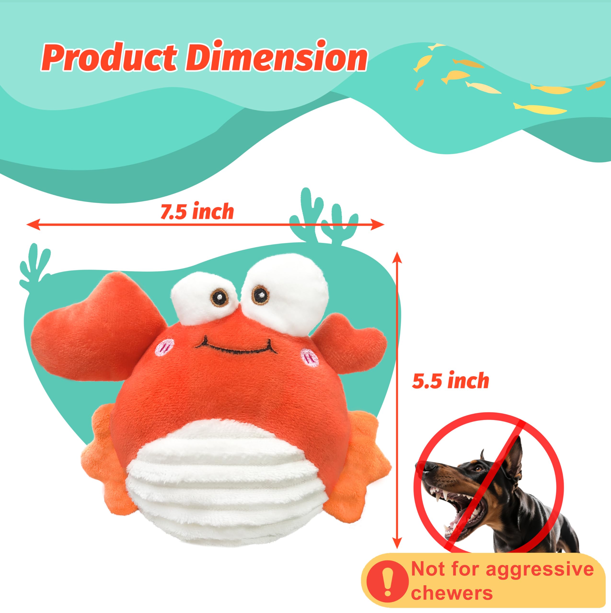 GUKCO Crab interactive toy plush cover is machine washable for easy cleaning.