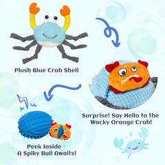GUKCO crab plush cover image highlighting interactive tug and fetch play