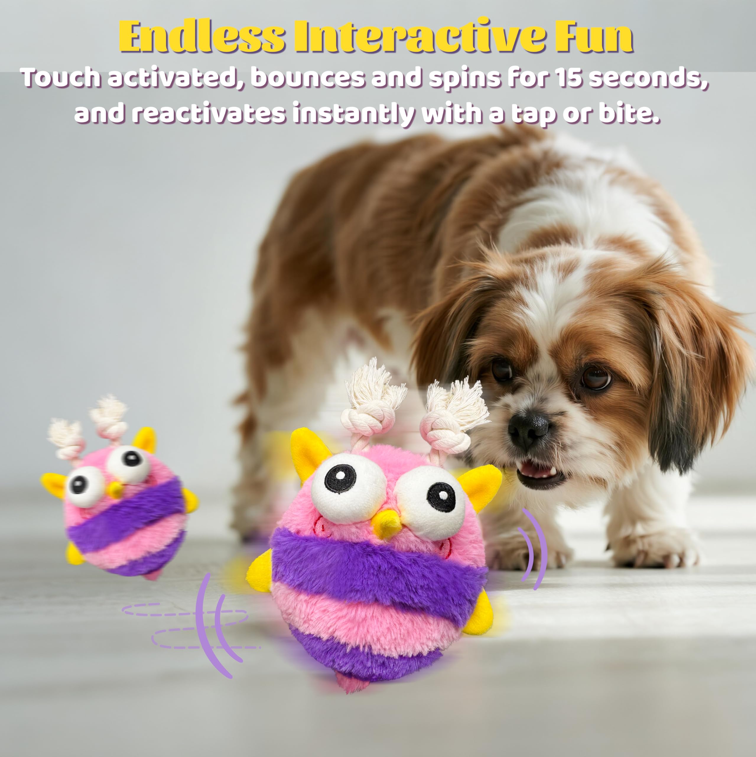 GUKCO dog toy music mode delivers bouncing ball for active engagement