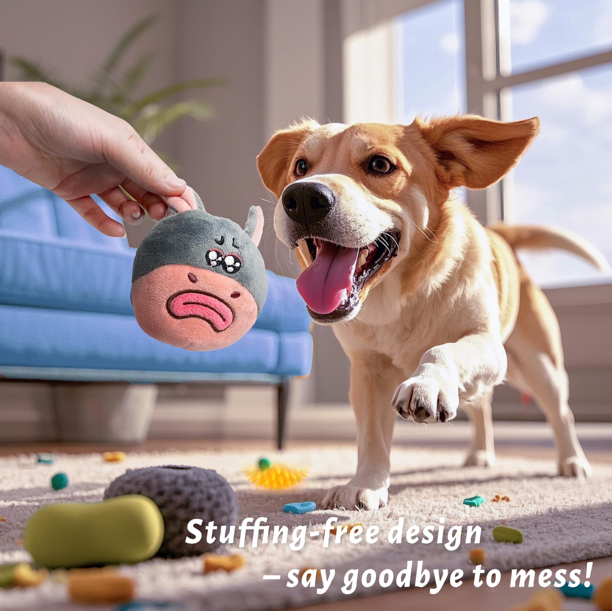 GUKCO easy-clean plush dog toy suitable for indoor and outdoor use