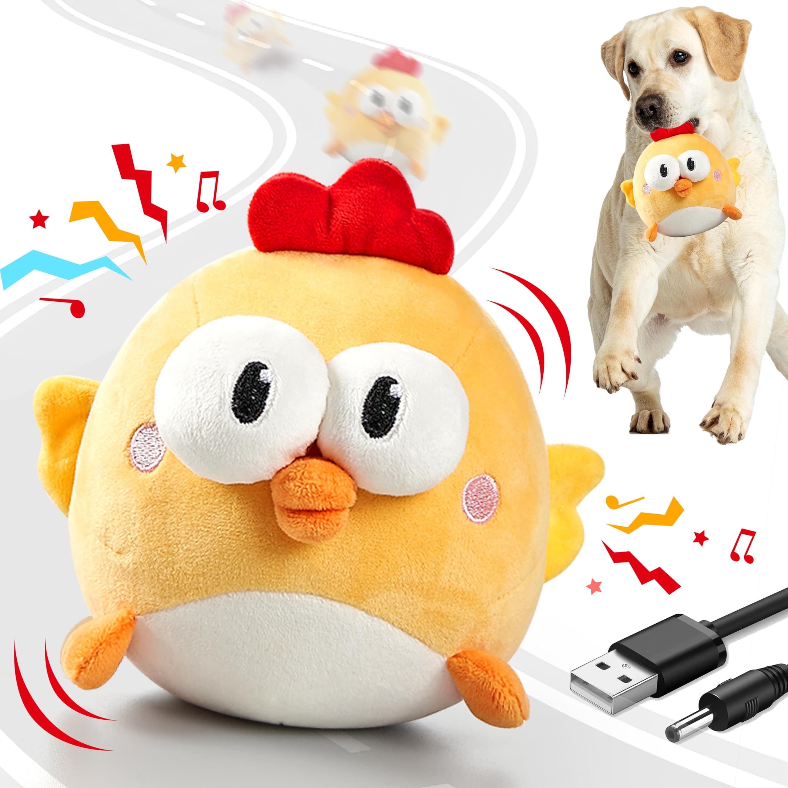GUKCO interactive dog toy ball bounce in action for active play