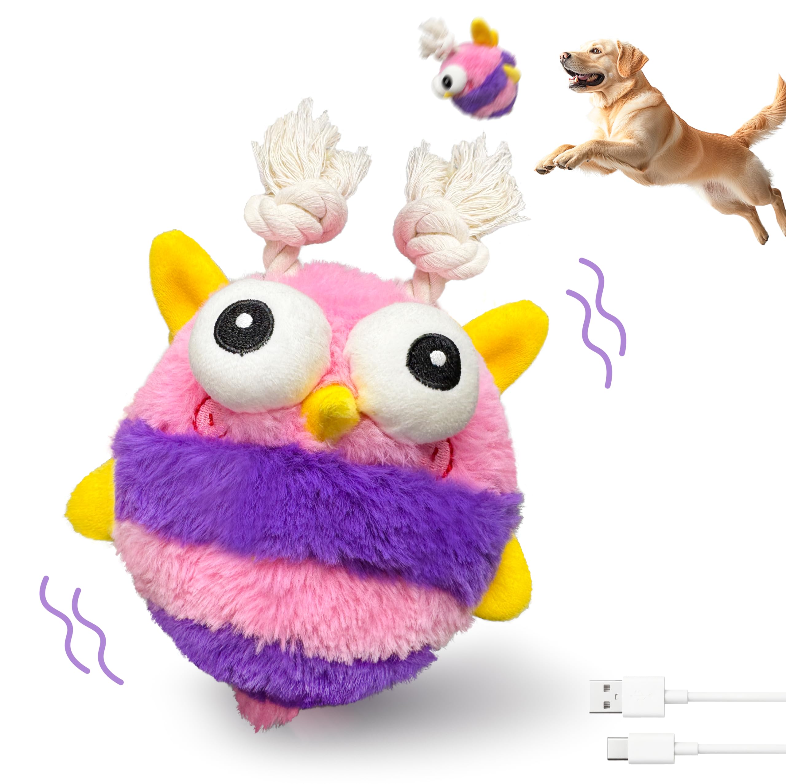 GUKCO moving dog toy bee ball boosts active play with motion-activated bounce