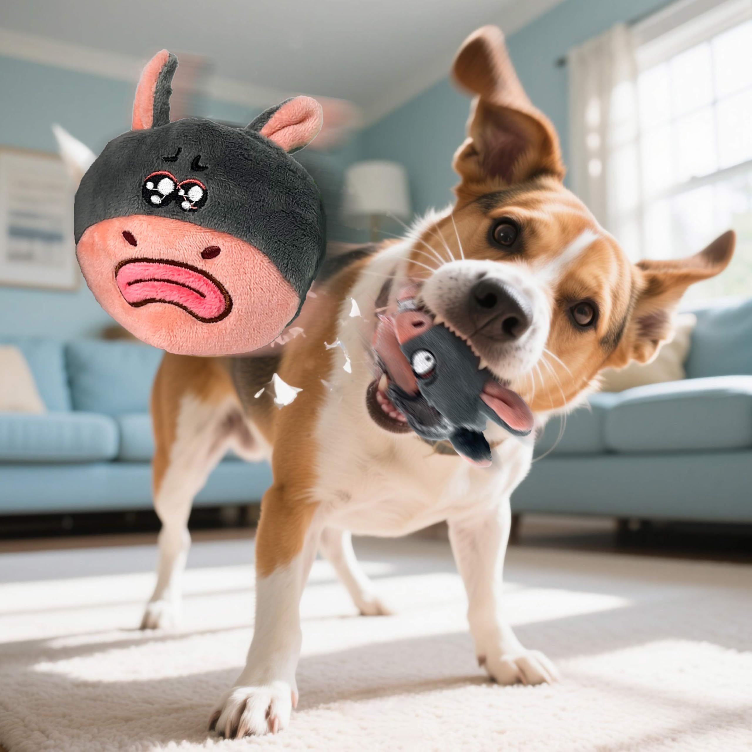 GUKCO no stuffing design dog toy reduces mess during play