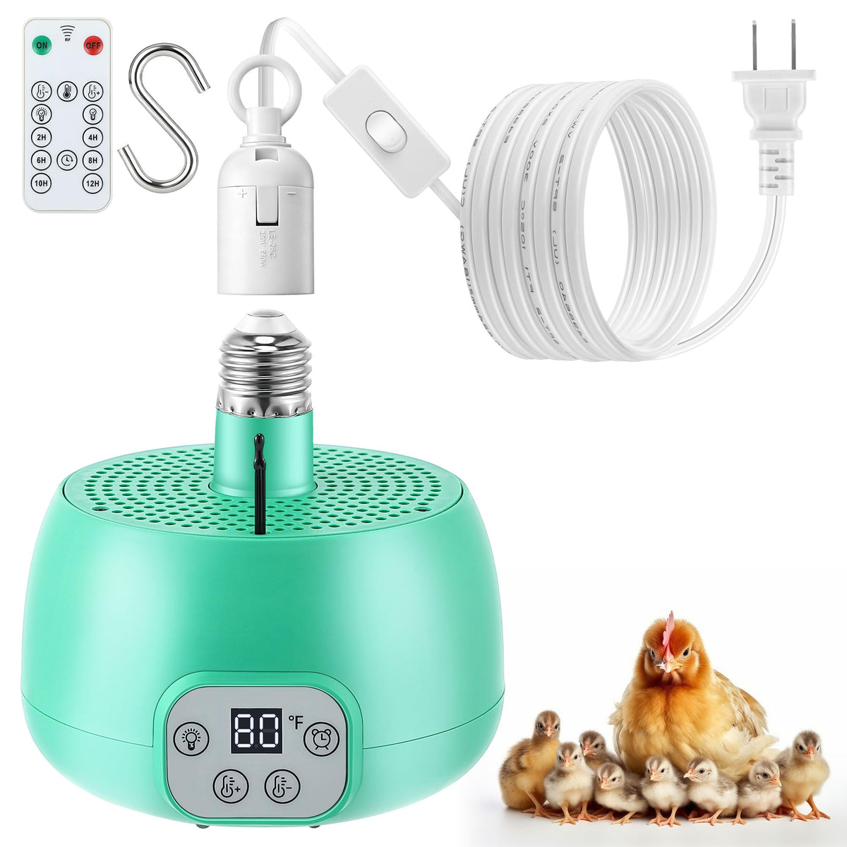 Gulfmew chicken coop heater remote control enables easy temperature adjustments in the coop