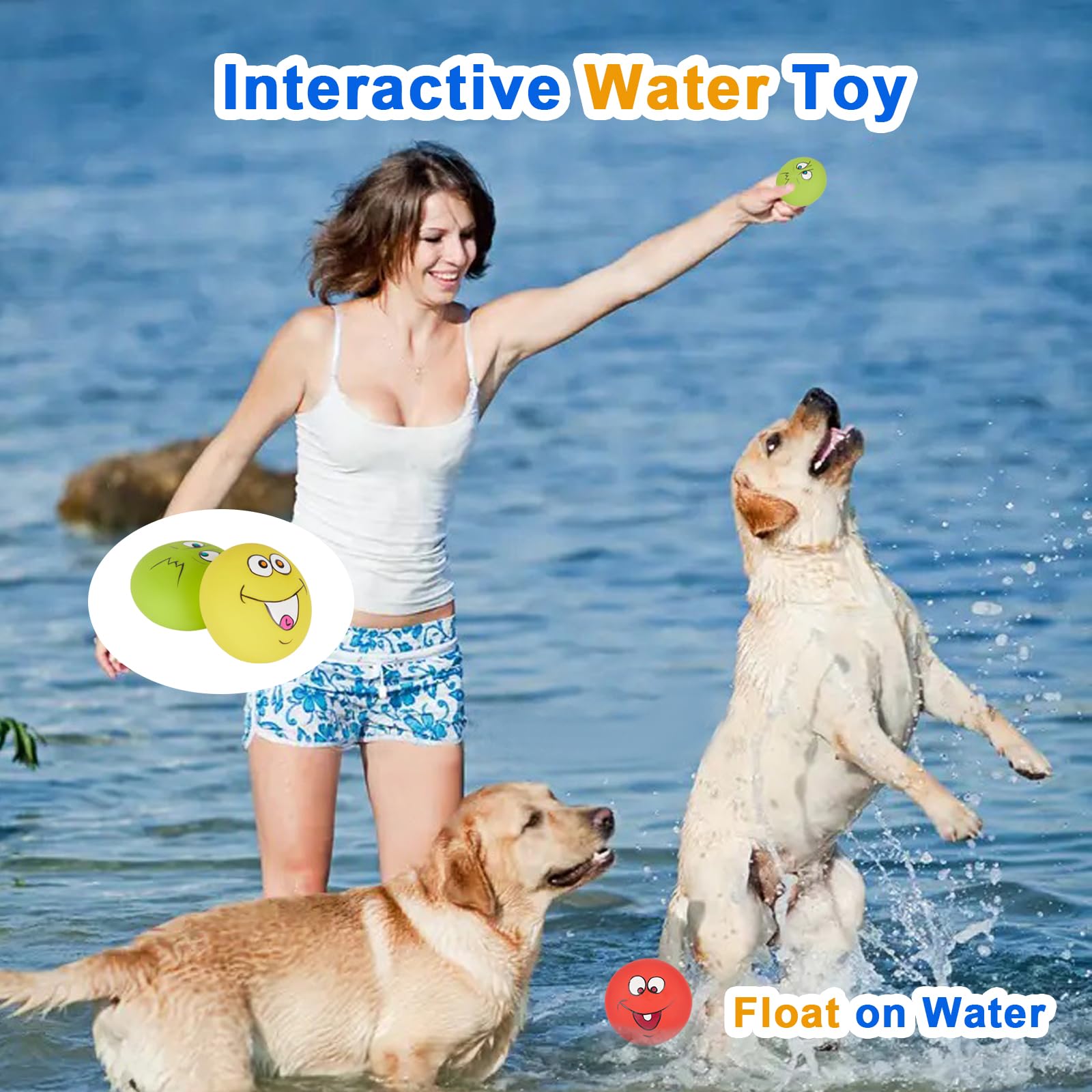 Gulucute floatable dog toy in action for water retrieval games.
