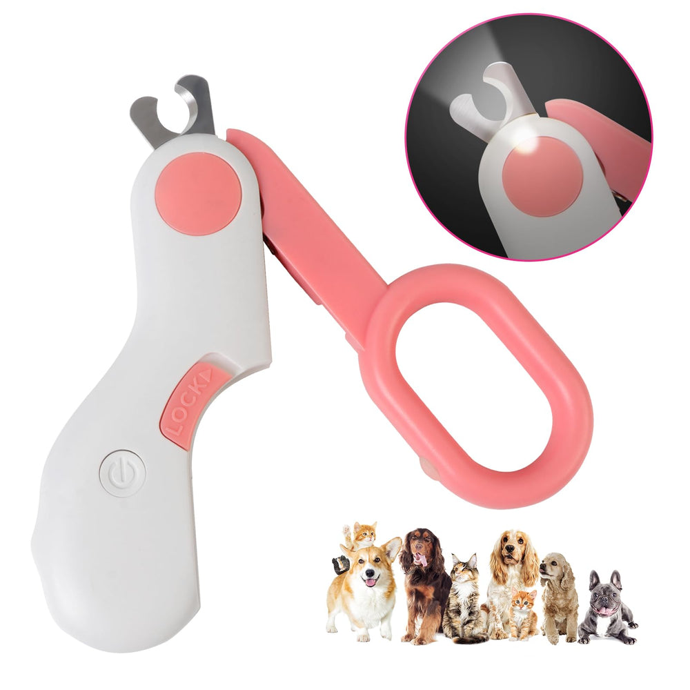 GuLuPets LED light close-up shows blade edge for safe clipping