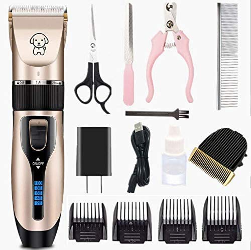 Gumodo dog clippers with LED display showing battery status for easy grooming