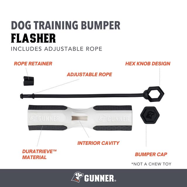 GUNNER bumper with Flasher boosts visibility for early-morning retrieves and training sessions.
