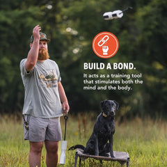 GUNNER bumper features removable cap for scent training exercises and easy loading.