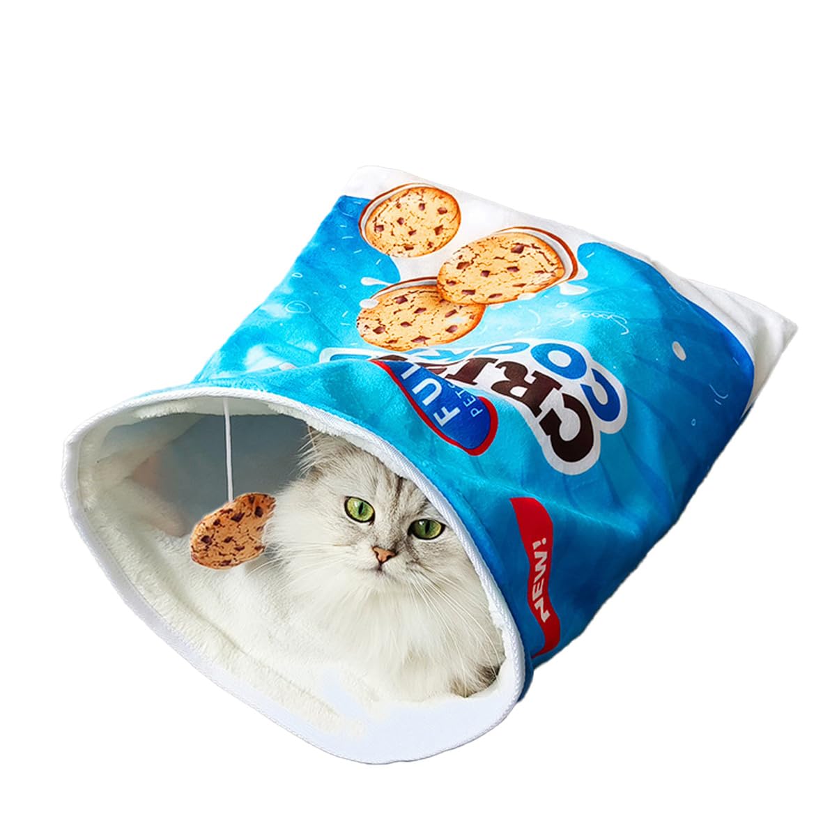 GuoGuoLaoDie cat play tunnel toy bed front view for indoor exploration and activity.