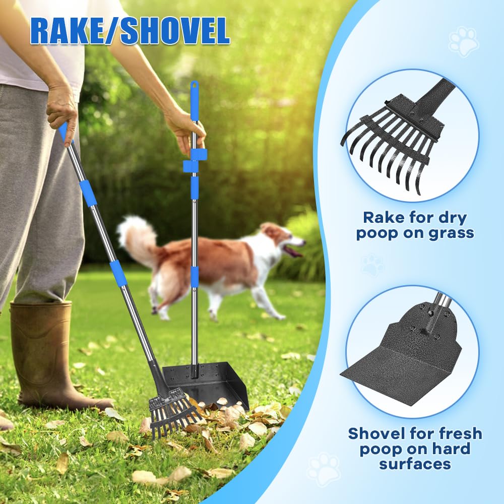 GUOOUG yard-friendly scooper reduces bending while cleaning up after pets