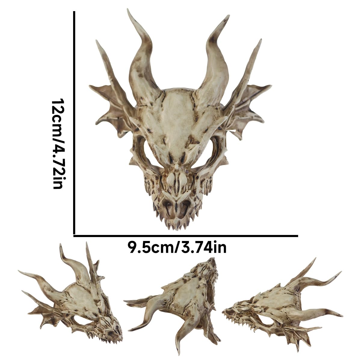 GuoShuang Dragon Skull Decor terrarium detail showcases realistic skull form for engaging habitats.
