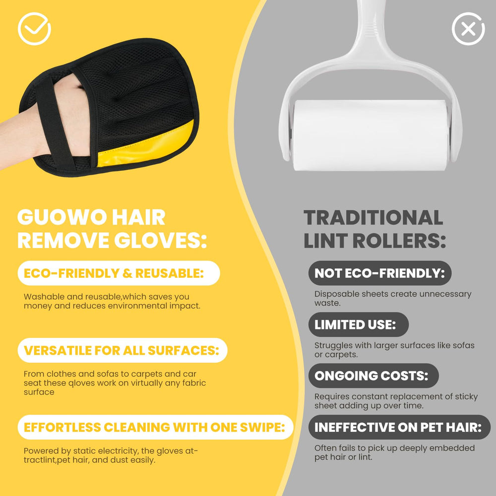 Guowo reusable glove easy rinse clean-up after shedding sessions