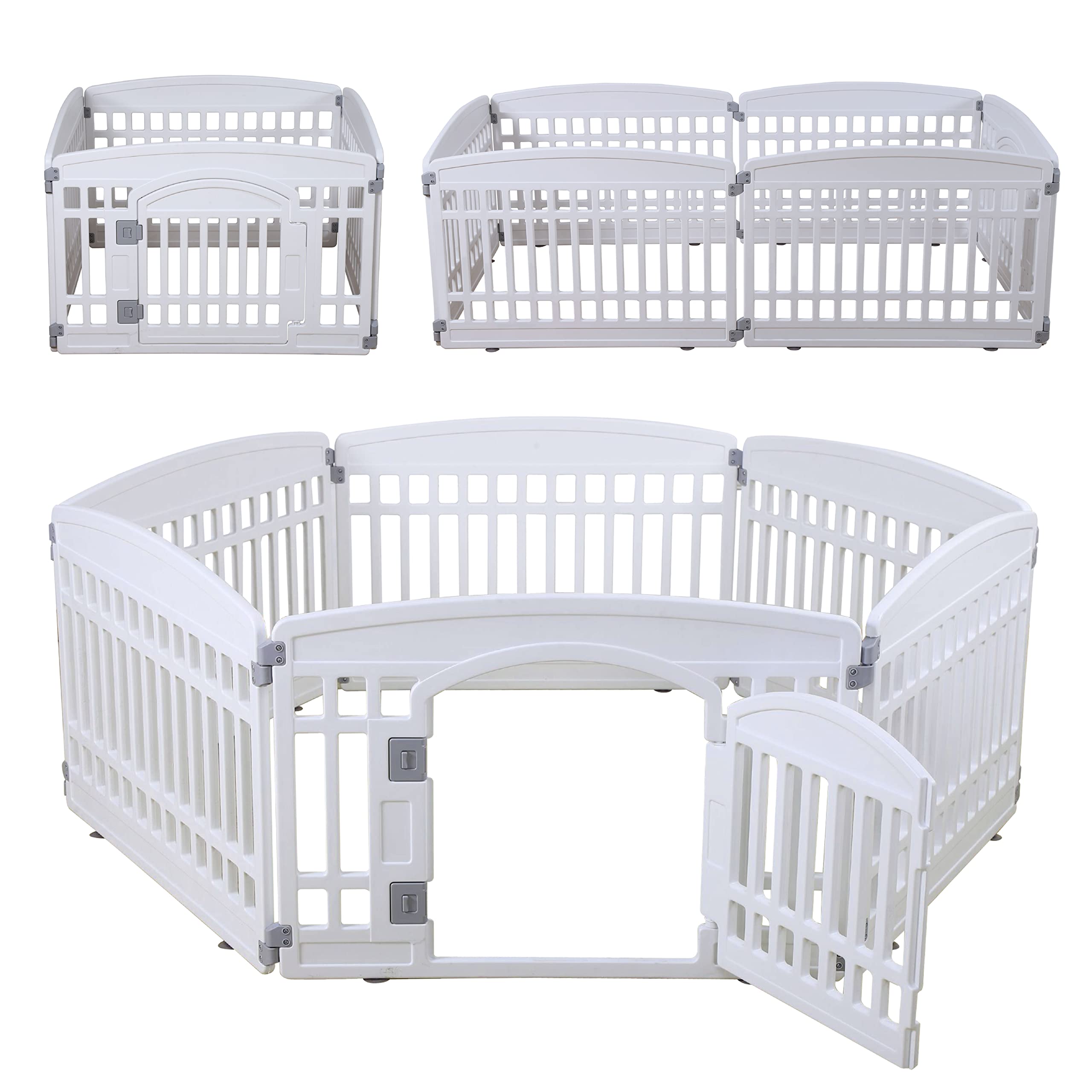 Gupamiga pet playpen six panels assembled provides a safe, contained space for small dogs.