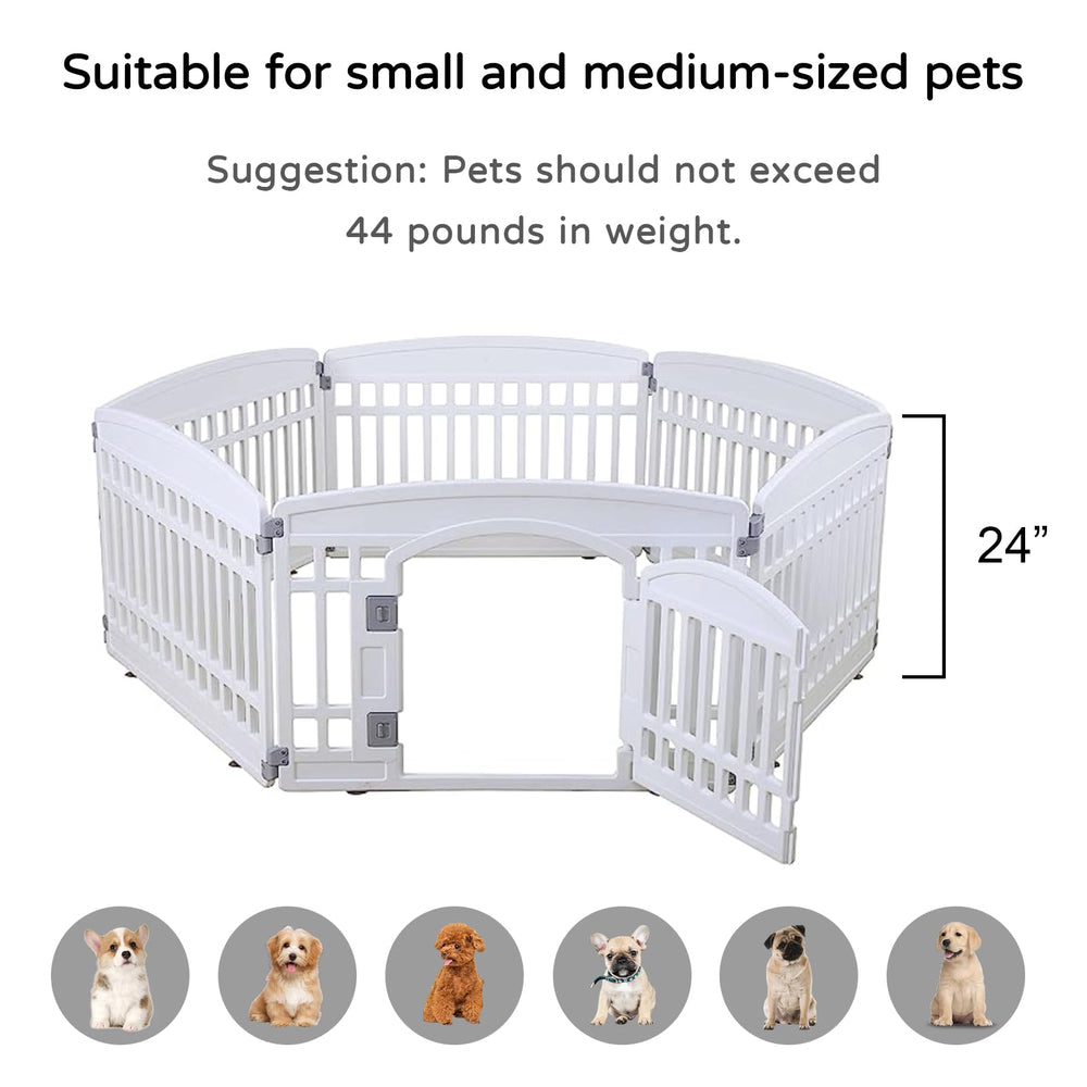 Gupamiga white plastic fence combines safety and portability for pets.