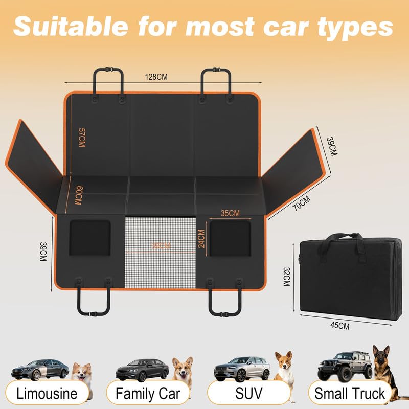 Gusil Back Seat Extender carry bag stores setup kit for convenience.