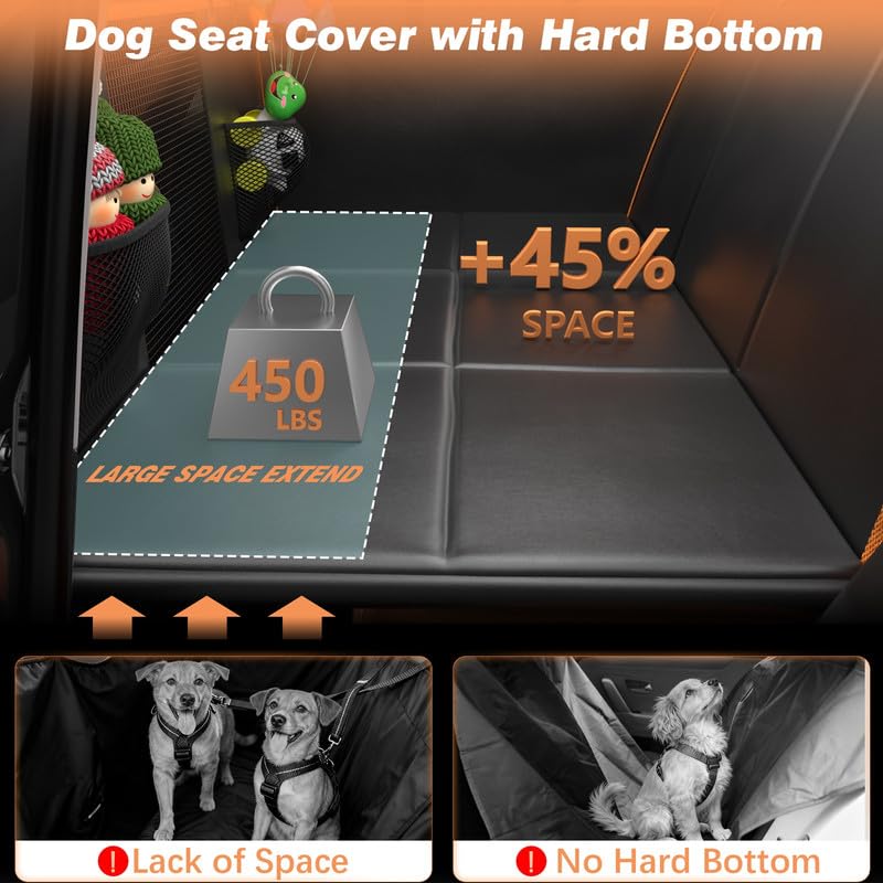 Gusil Back Seat Extender waterproof fabric keeps seats clean during muddy paws.