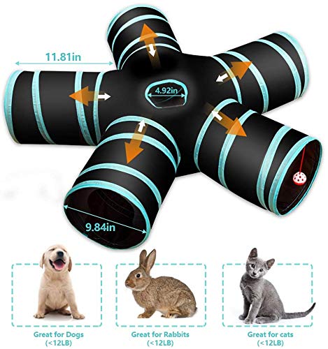 GUSTYLE Cat Tunnel Toy interior with crinkle paper, stimulating sound and curiosity.