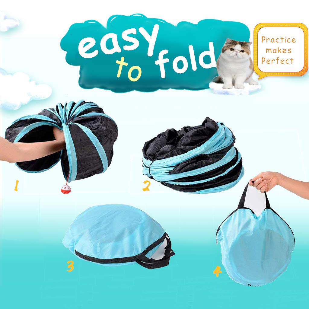 GUSTYLE Cat Tunnel Toy 9.84-inch diameter and 11.81-inch length when expanded.