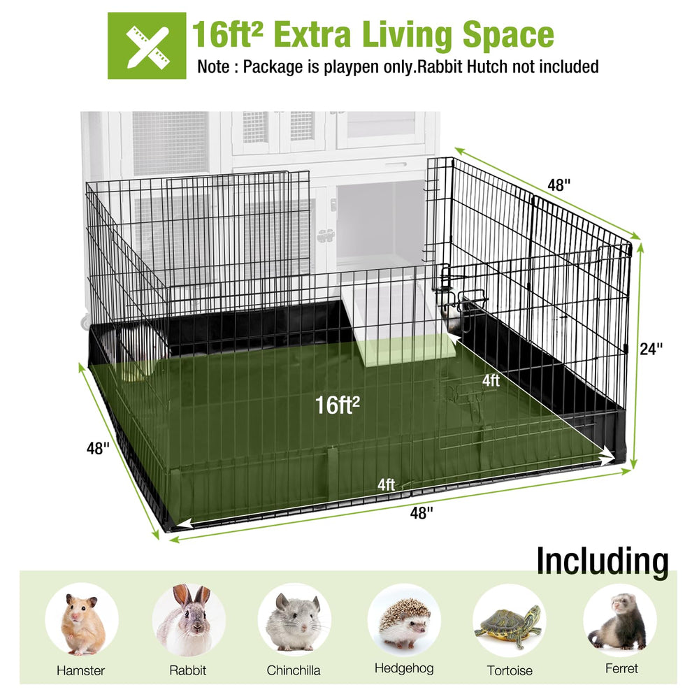GUTINNEEN rabbit playpen detachable bottom outdoors with sunshade option
