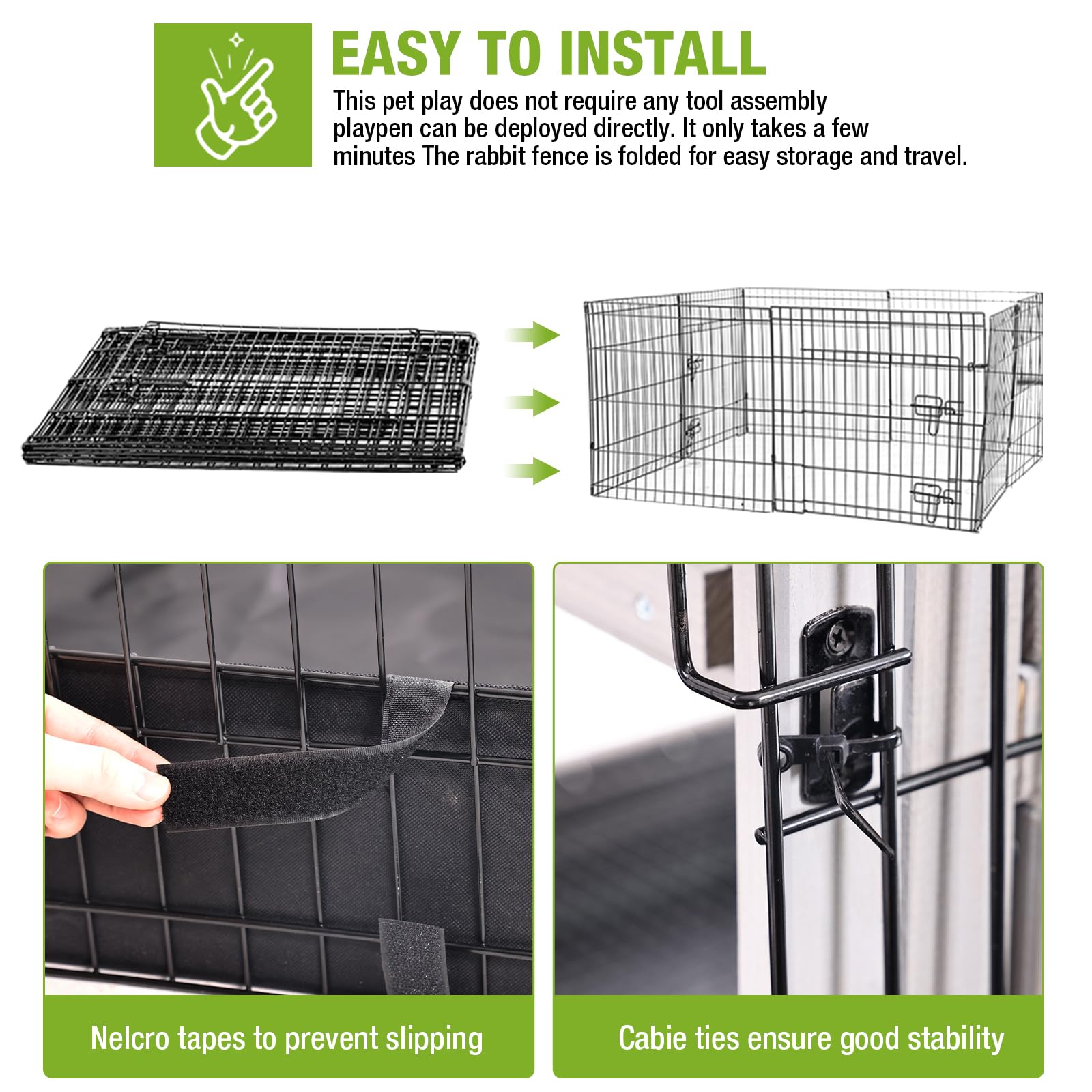 GUTINNEEN rabbit playpen indoor-outdoor use expands small pets' living space