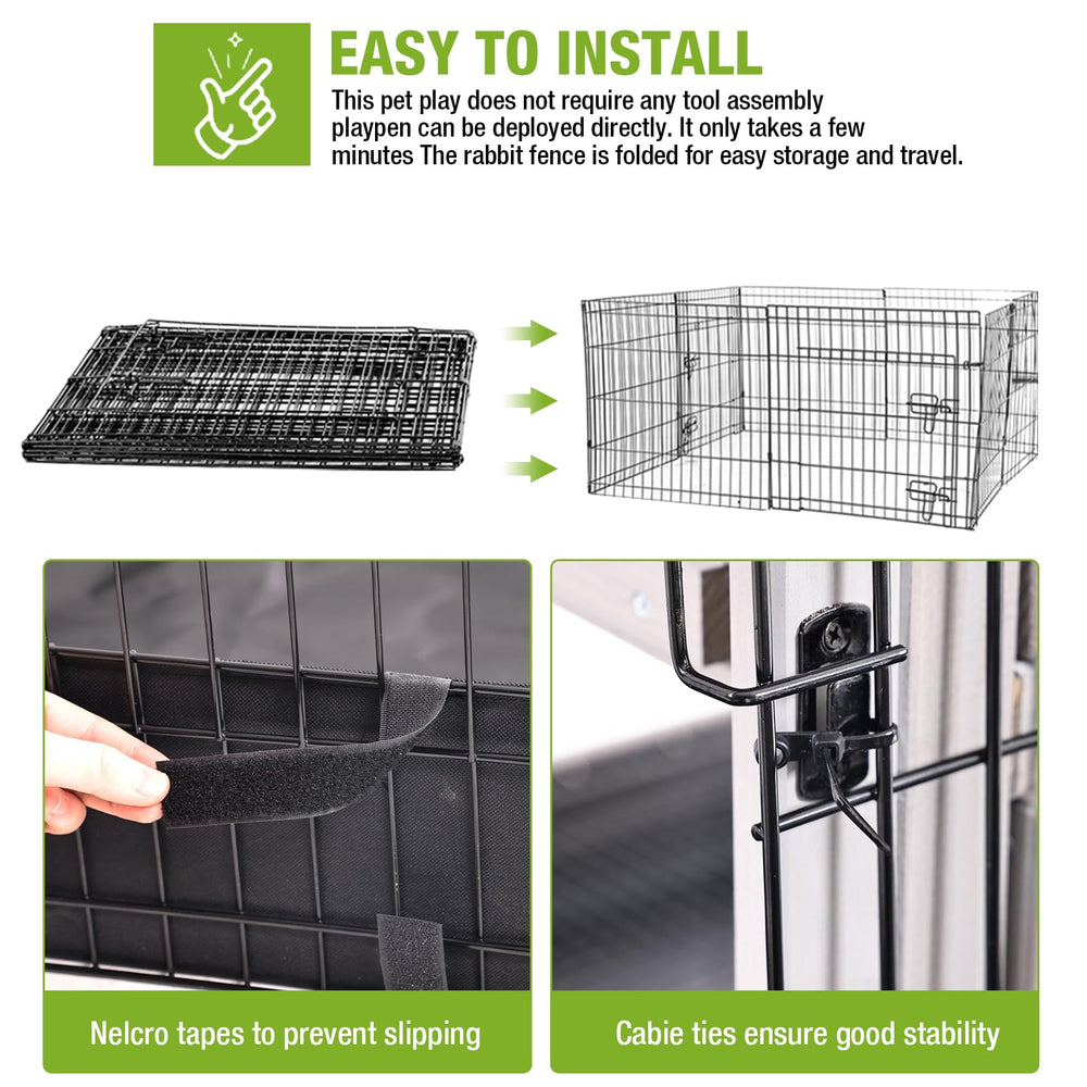 GUTINNEEN rabbit playpen indoor-outdoor use expands small pets' living space