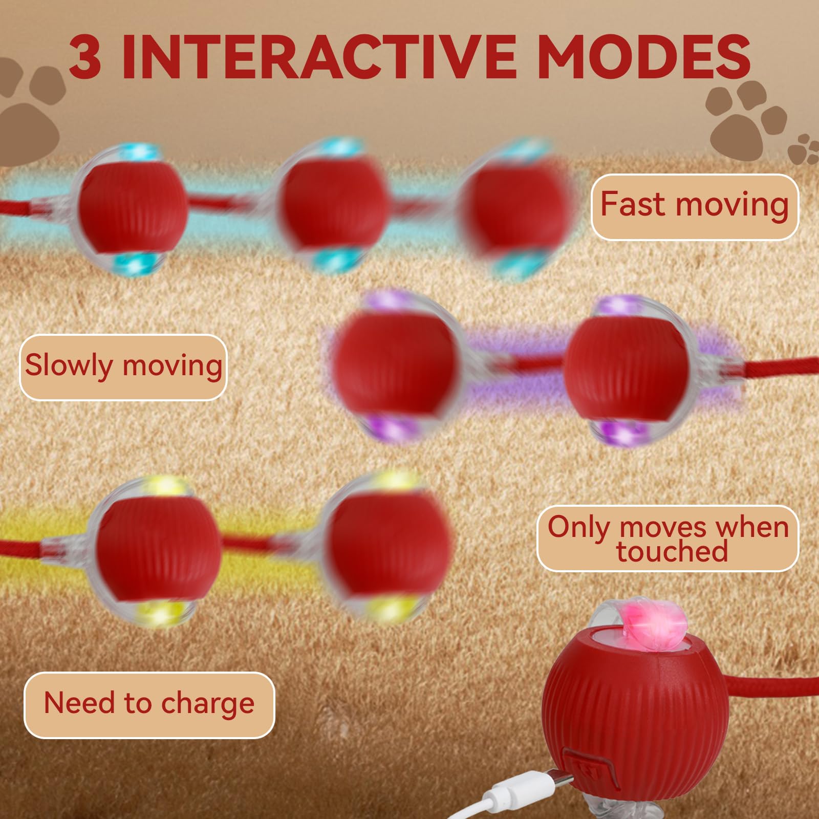Guyugoey Interactive Ball obstacle-avoidance keeps play flowing by reversing when hitting barriers.