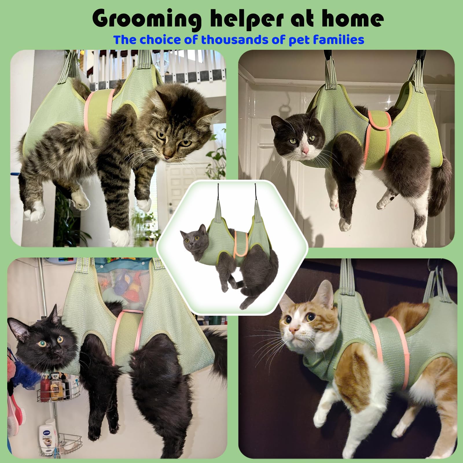 Guzekier adjustable slings demonstrate versatile nail care restraint.