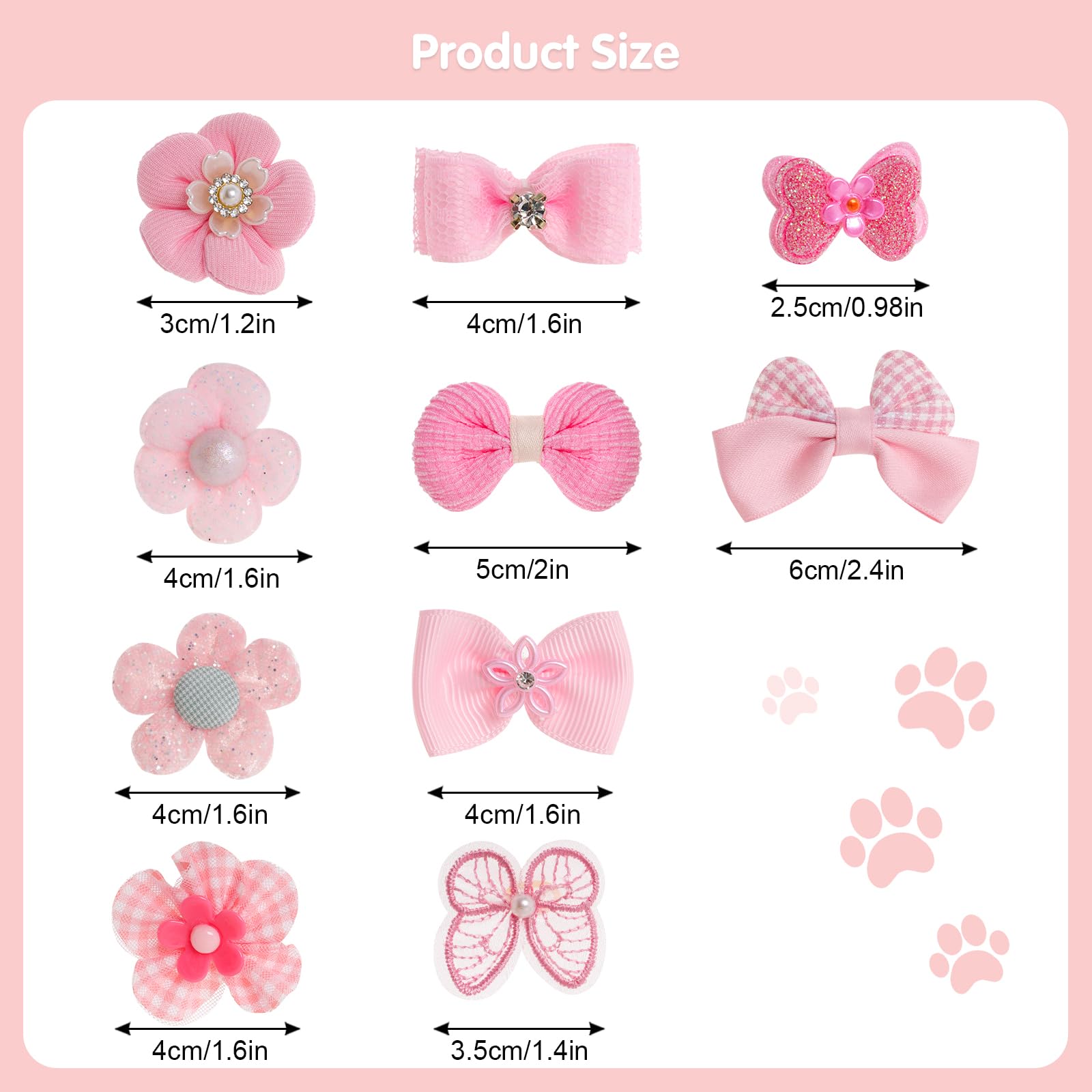 Gvhntk bows range from 1.2 to 2.4 inches for versatile styling.