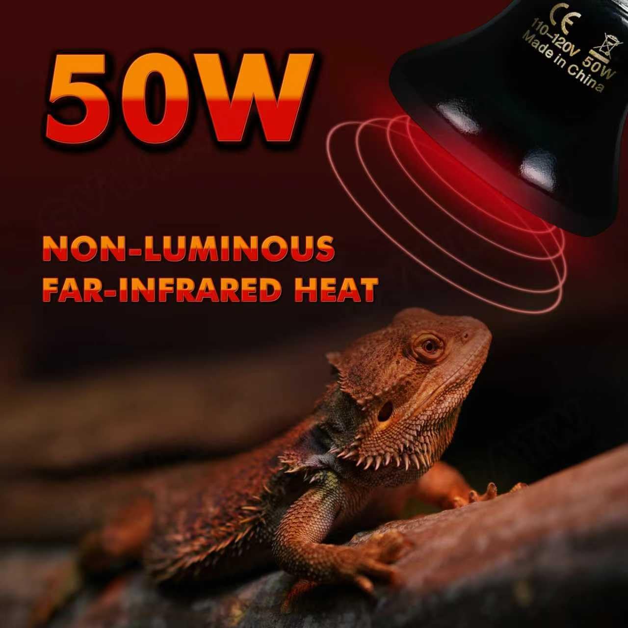 GVWRATW ceramic heat emitter backplate highlights durability for long-lasting reptile heating.