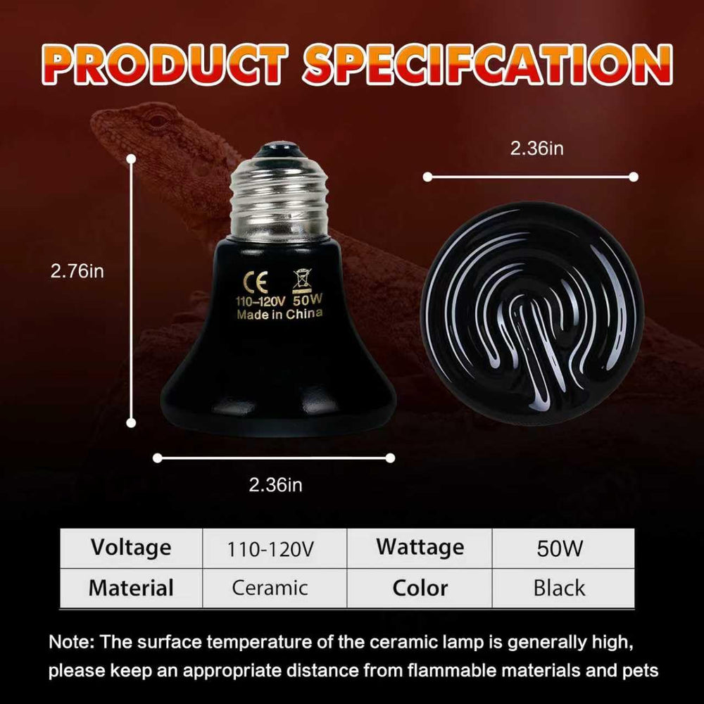 GVWRATW 50W ceramic heat emitter universal fit image conveys broad habitat compatibility.